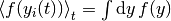 \Avg{f(y_i(t))}_t = \int \D y \, f(y)