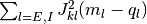 \sum_{l=E,I} J_{kl}^2 (m_l - q_l)