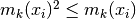 m_k(x_i)^2 \le m_k(x_i)
