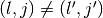 (l, j) \neq (l', j')