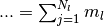 ... = \sum_{j=1}^{N_l} m_l