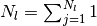 N_l = \sum_{j=1}^{N_l} 1